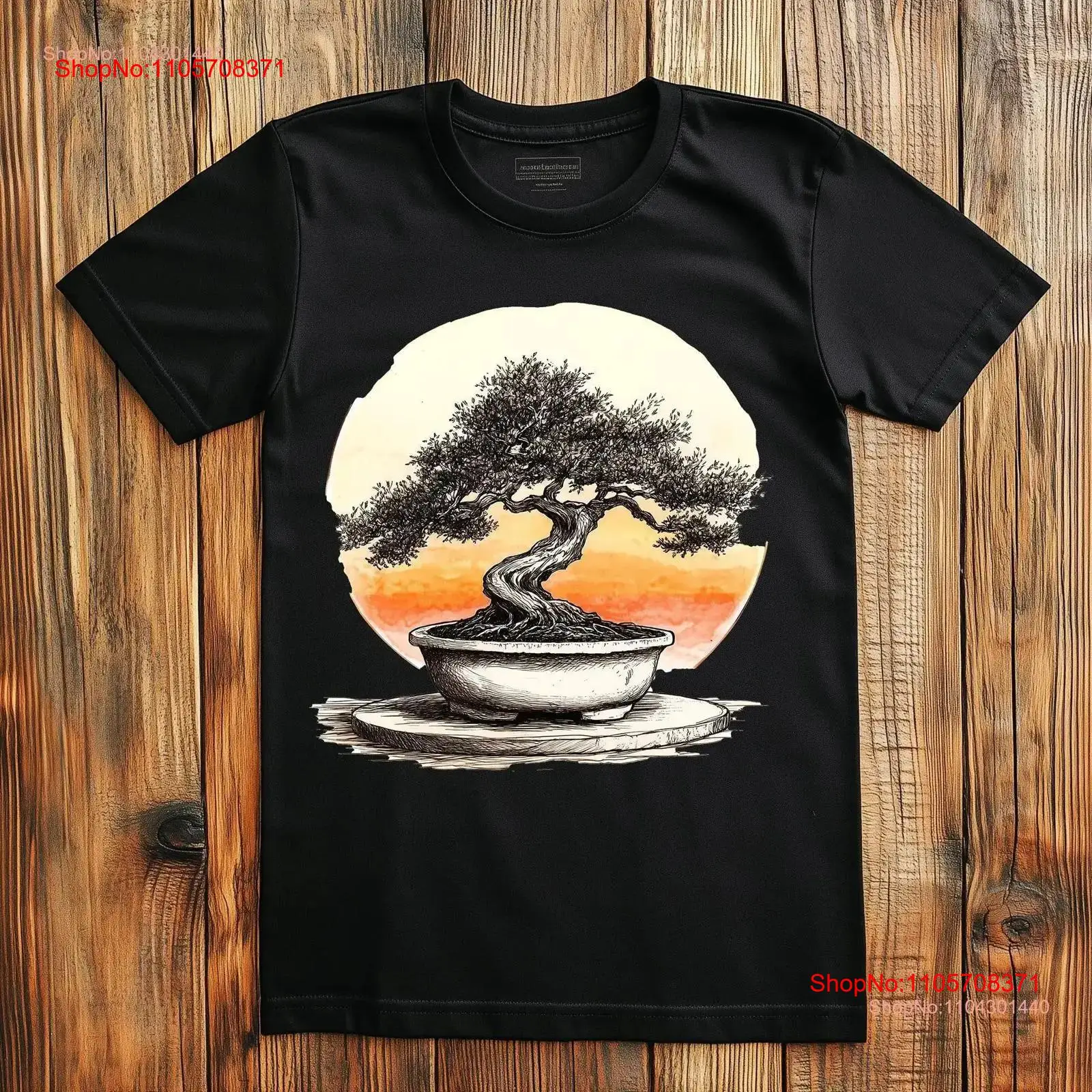 Bonsai Tree Zen Garden - تي شيرت بتصميم شجرة بونساي يابانية،